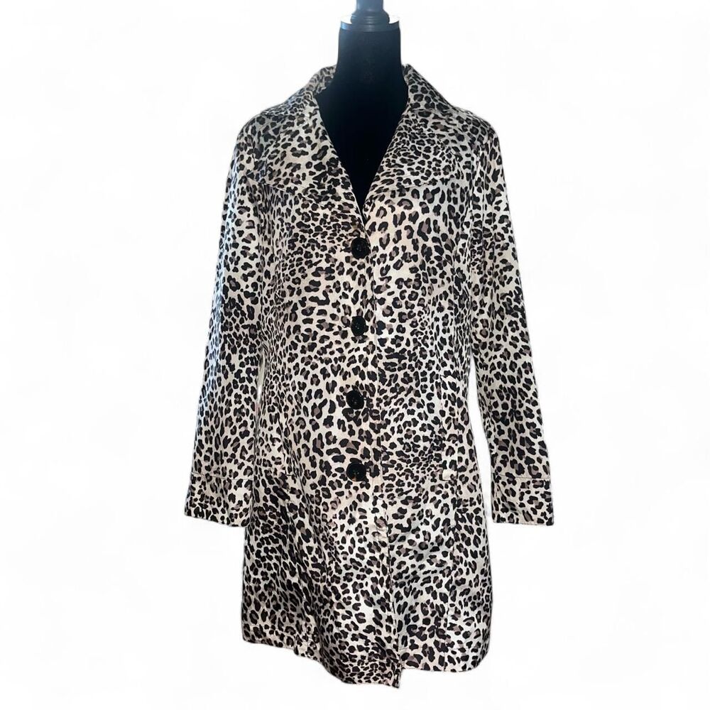 Chico's Women's Lightweight Leopard Print Jacket SZ 8